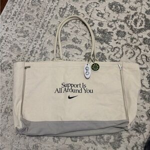 Nike Beige and Gray Tote Bag